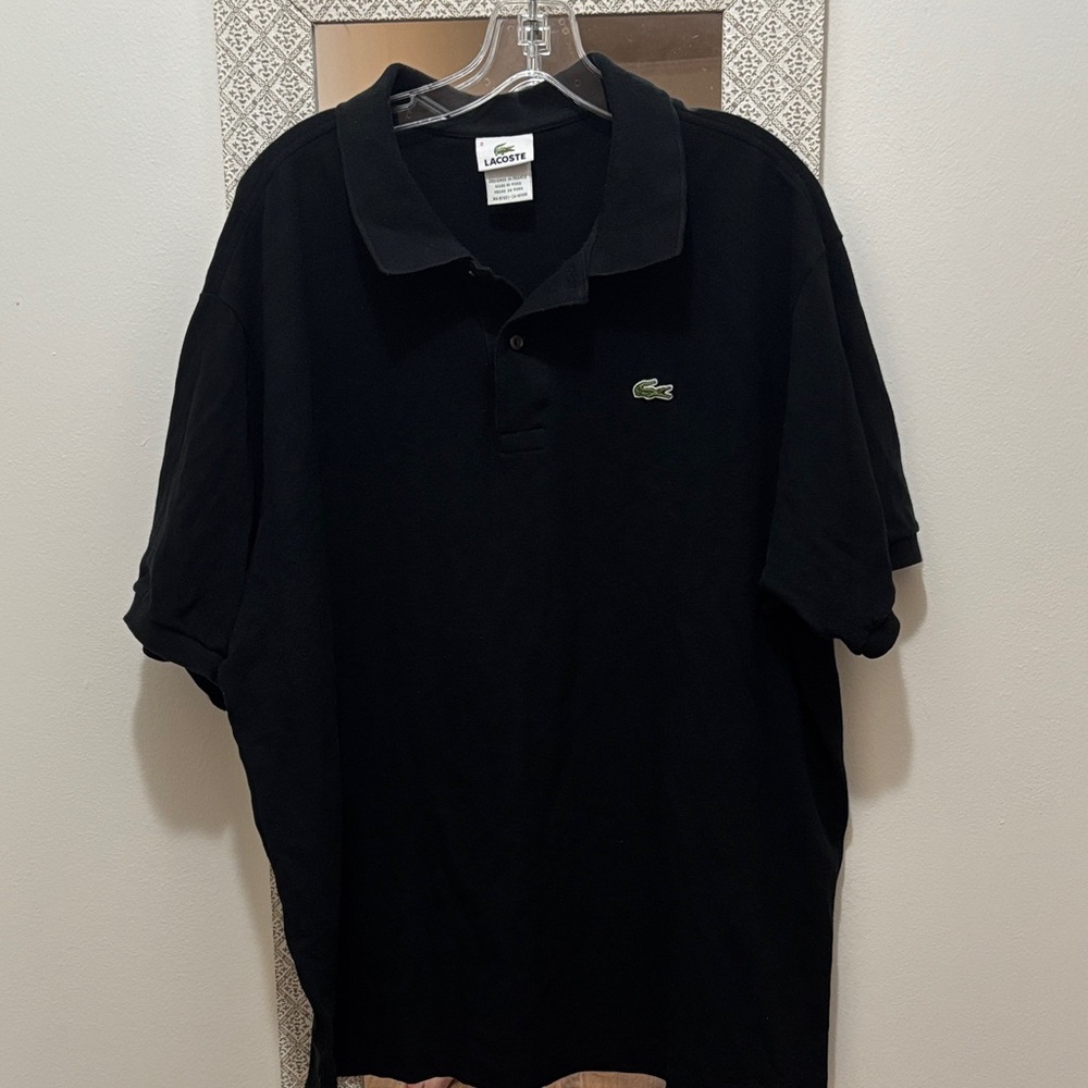 Black Men’s Lacoste Classic Cotton Polo Shirt Size EU 8 US XL